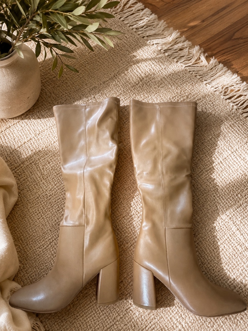 Steve Madden Camel/Tan Knee-High Block Heel Boots